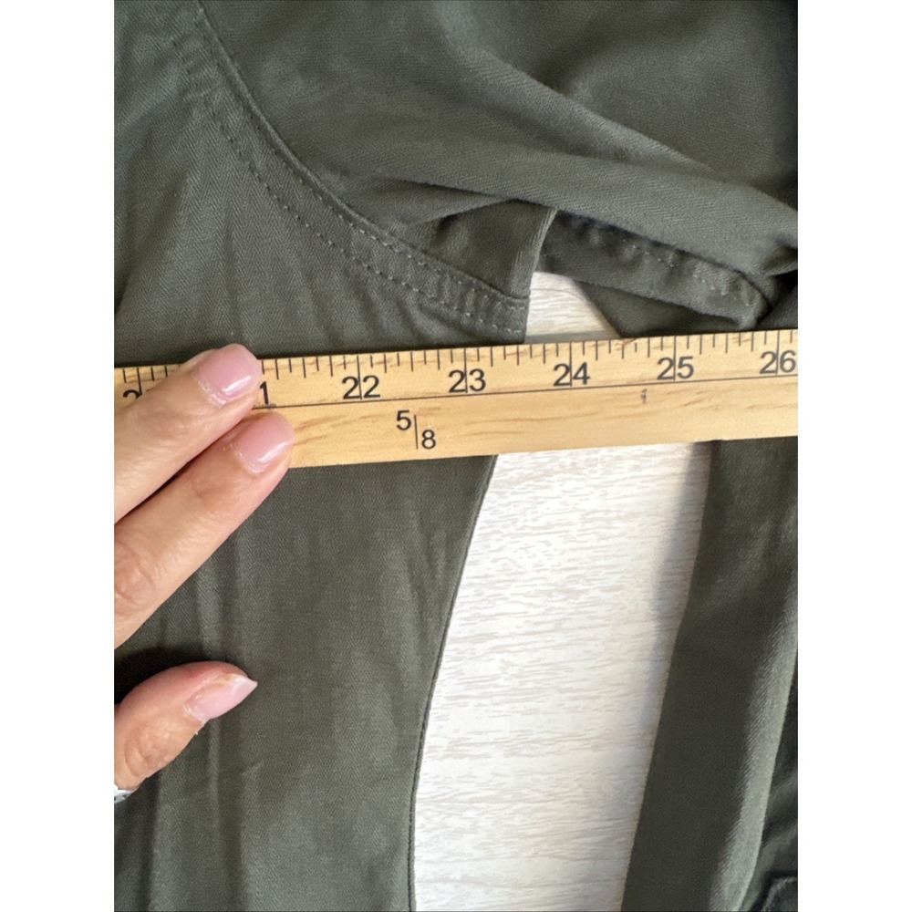 Lee brand Modern- Western Pearl Snap long-sleeve olive green shirt dress SzXL - Picture 5 of 7